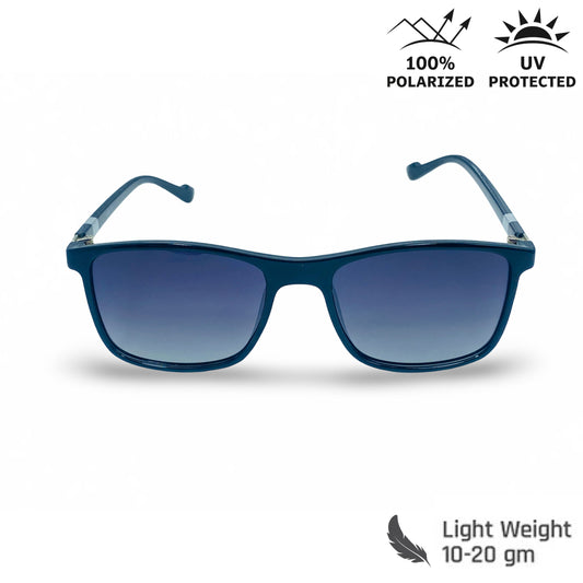 Lexus Unisex Rectangle Polarised Sunglasses Shiny Black