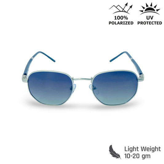 Lexus Hexagon Unisex Polarized Sunglasses Silver