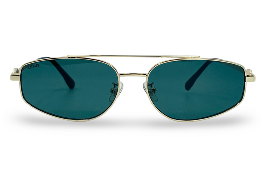Lexus Metal Unisex Double Bar Sunglasses Gold