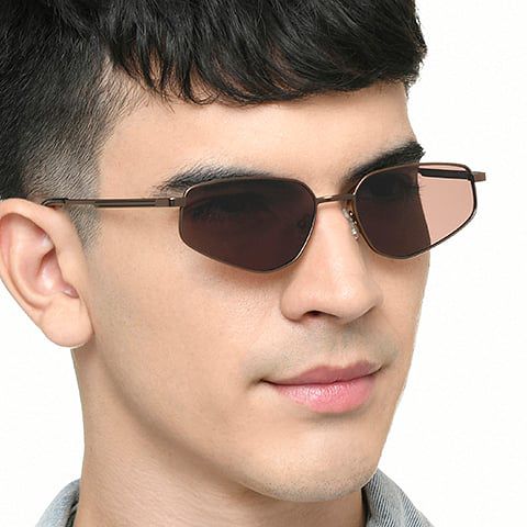 Lexus Unisex Geometric Sunglasses Brown