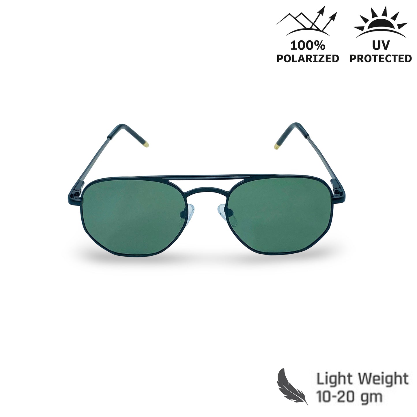 Lexus Polarized Double Bar Geometry Sunglasses Black