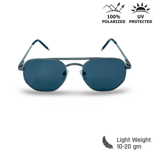 Lexus Polarized Double Bar Geometry Sunglasses Gray