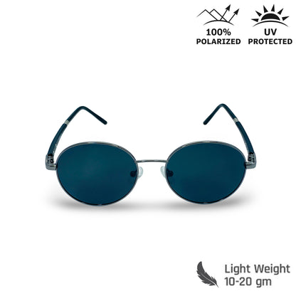 Lexus Unisex Round Polarised Sunglasses Grey