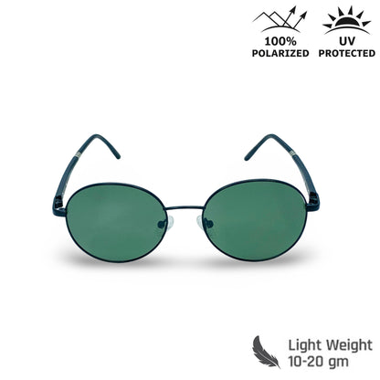 Lexus Unisex Round Polarised Sunglasses Black