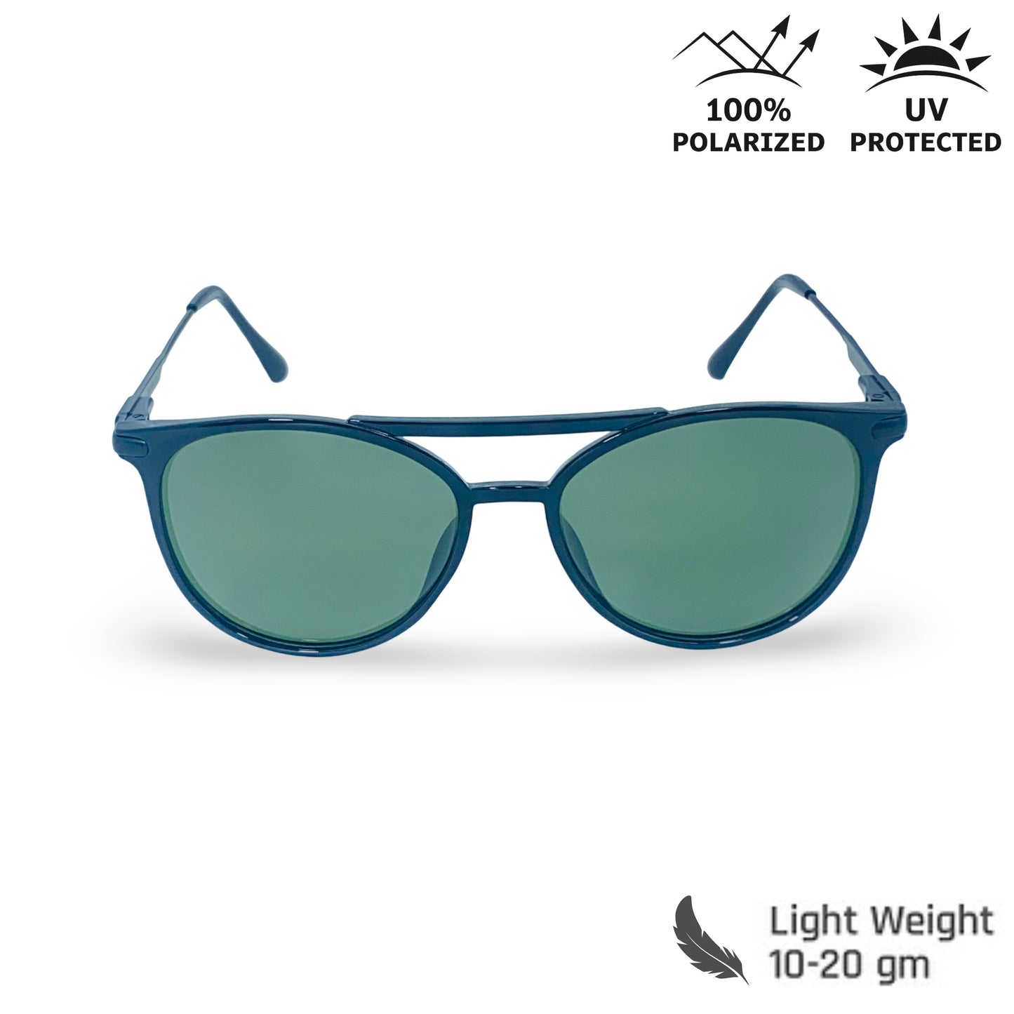 Lexus Unisex Double Bar  Polarised Sunglasses Black