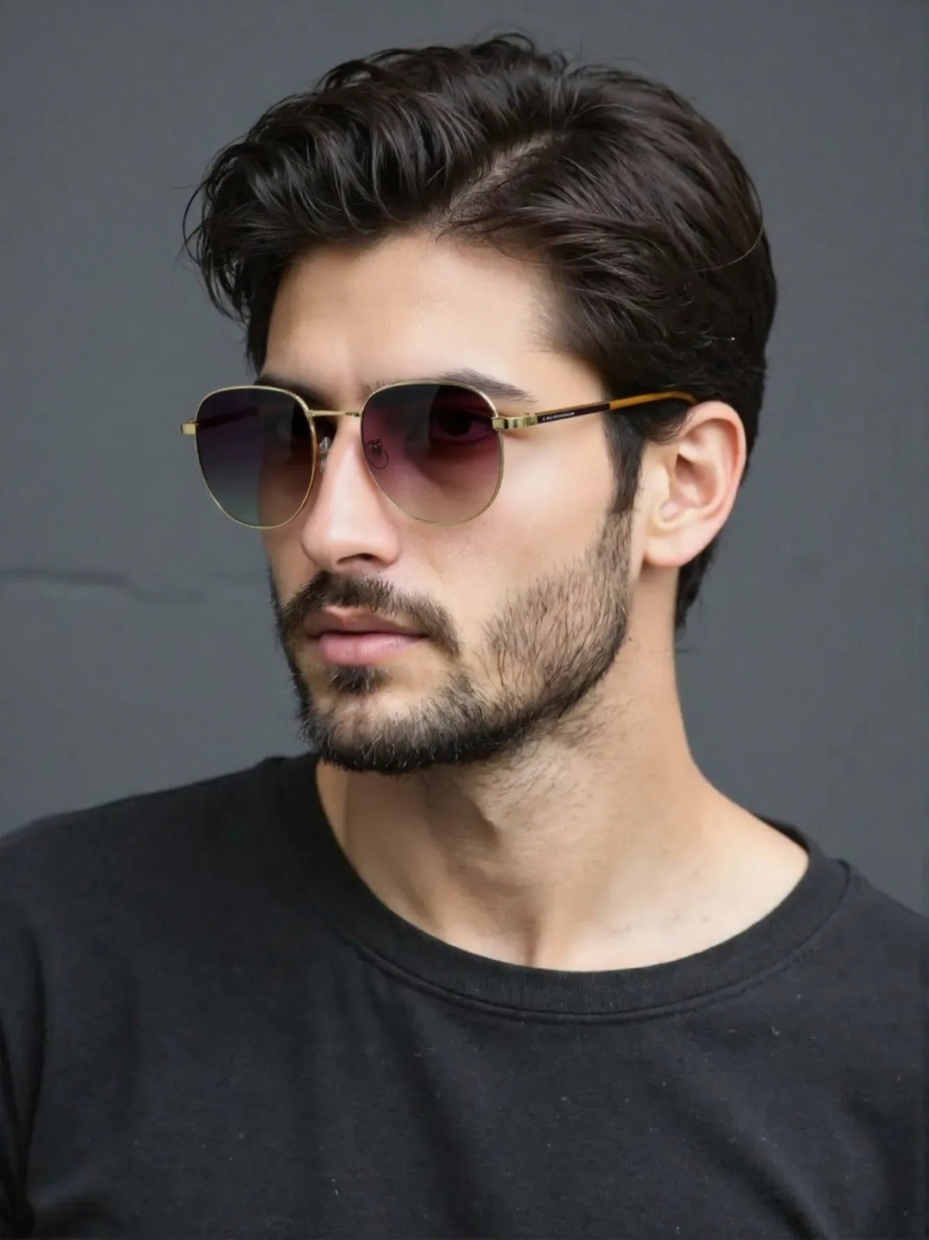 Lexus Polarised Hexagon Unisex Sunglasses Gold