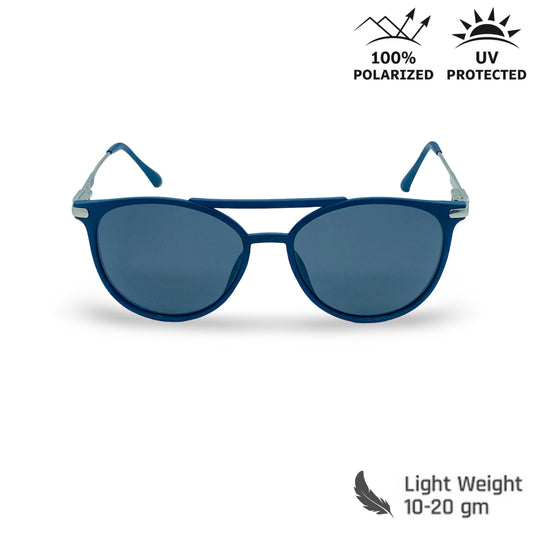 Lexus Unisex Double Bar  Polarised Sunglasses Matt Blue