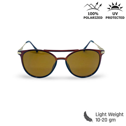 Lexus Unisex Double Bar  Polarised Sunglasses Brown