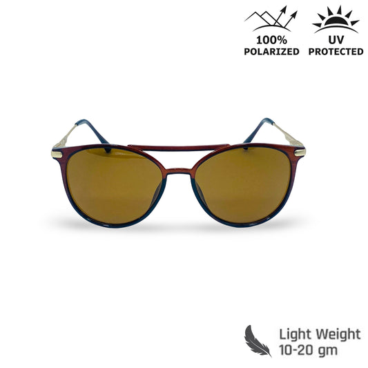 Lexus Unisex Double Bar  Polarised Sunglasses Brown