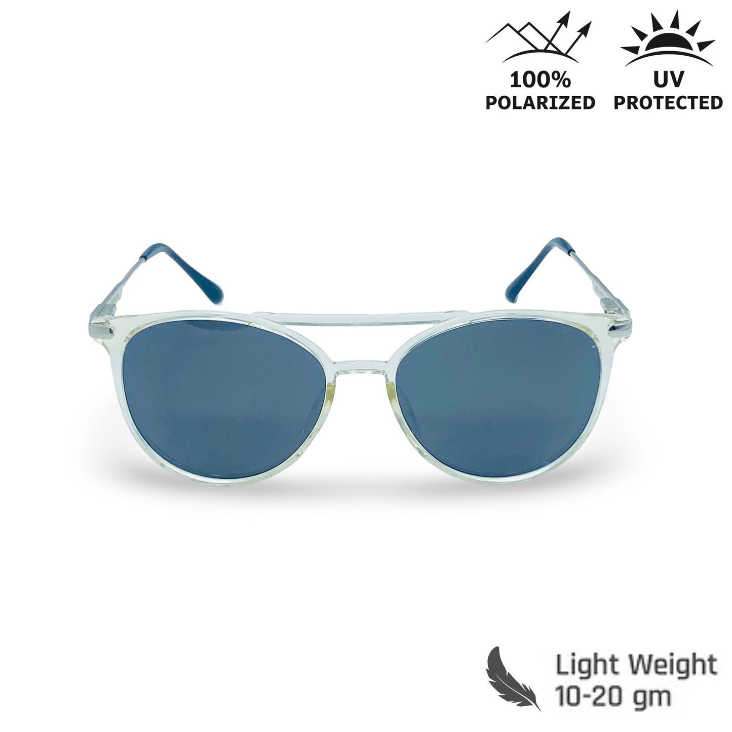 Lexus Unisex Double Bar  Polarised Sunglasses Transparent