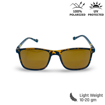 Lexus Unisex Rectangle Polarised Sunglasses Tortoise