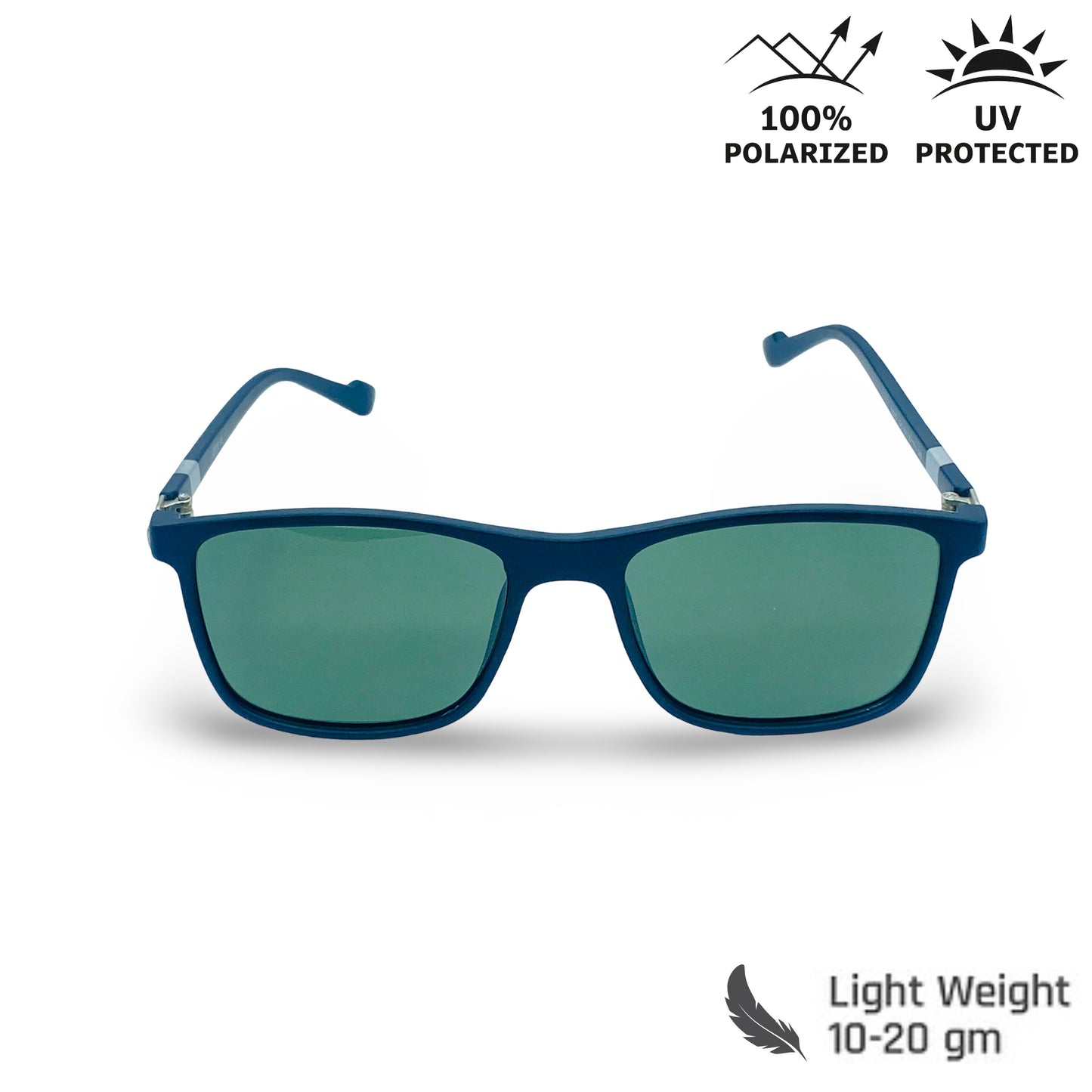 Lexus Unisex Rectangle Polarised Sunglasses Matt Black