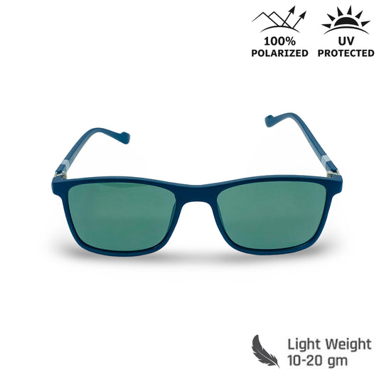 Lexus Unisex Rectangle Polarised Sunglasses Matt Black