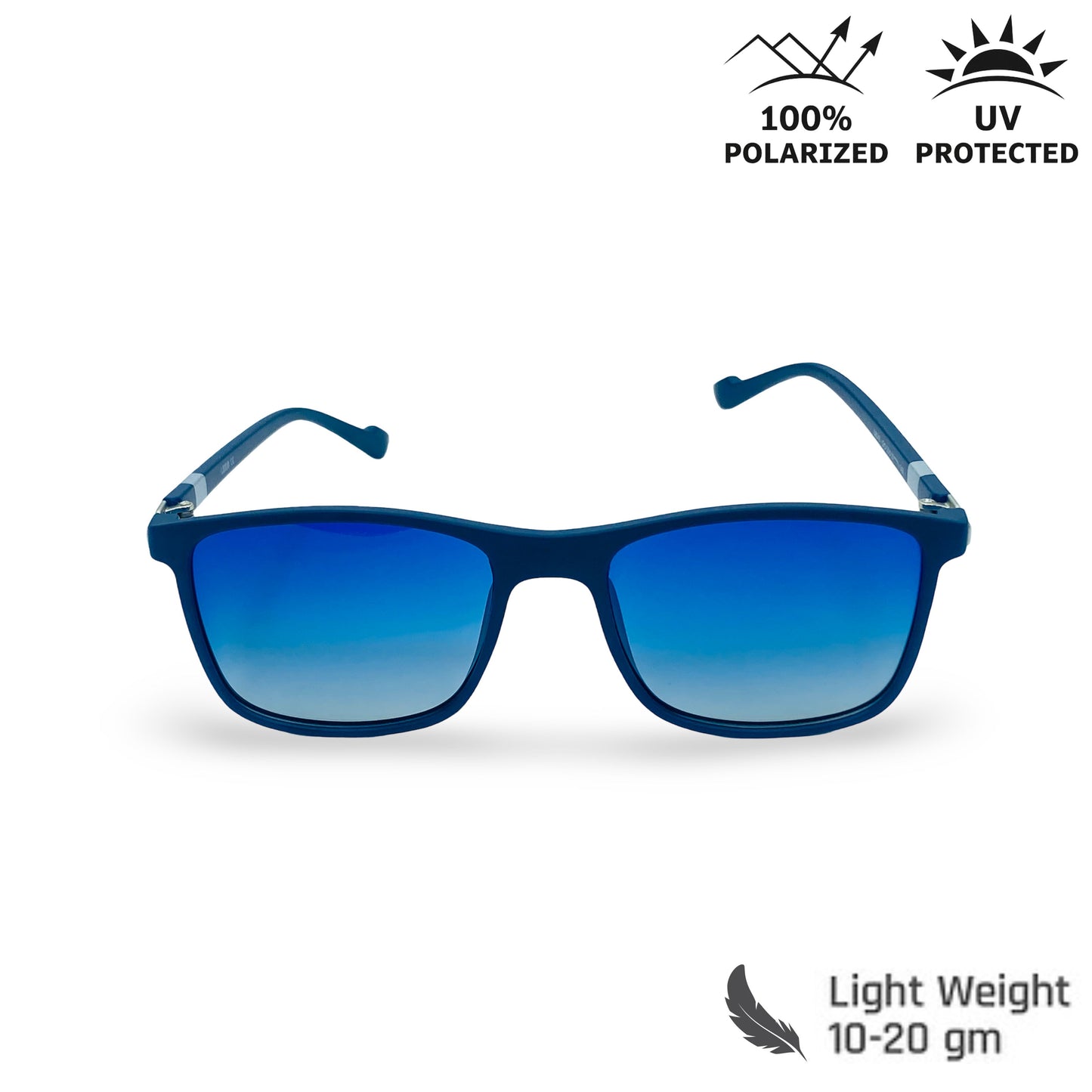 Lexus Unisex Rectangle Polarised Sunglasses Blue