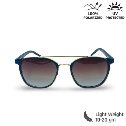 Lexus Unisex Double Bar Polarised Sunglasses Brown