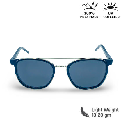 Lexus Unisex Double Bar Polarised Sunglasses Black & Silver