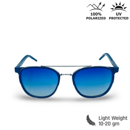 Lexus Unisex Double Bar Polarised Sunglasses Blue