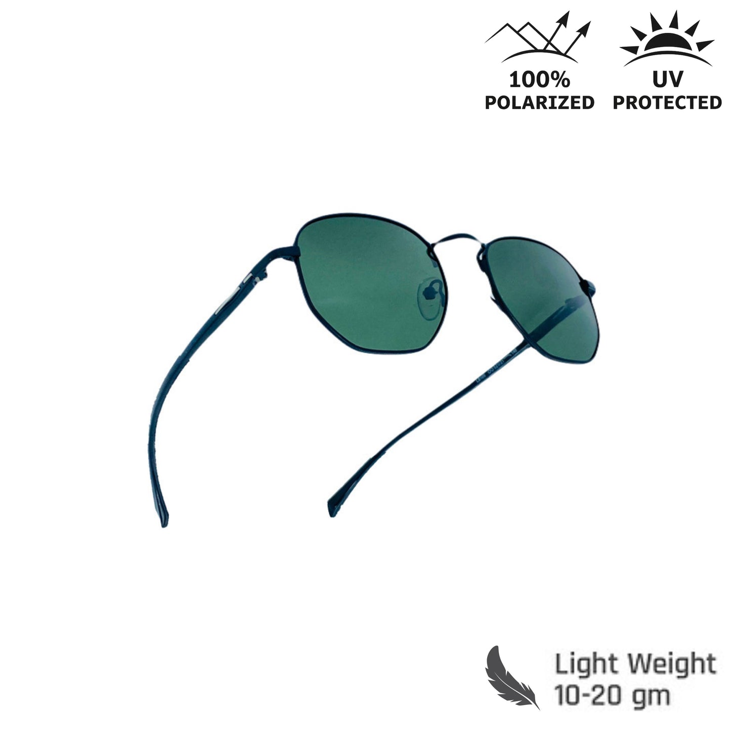 Lexus Hexagon Unisex Polarized Sunglasses Black