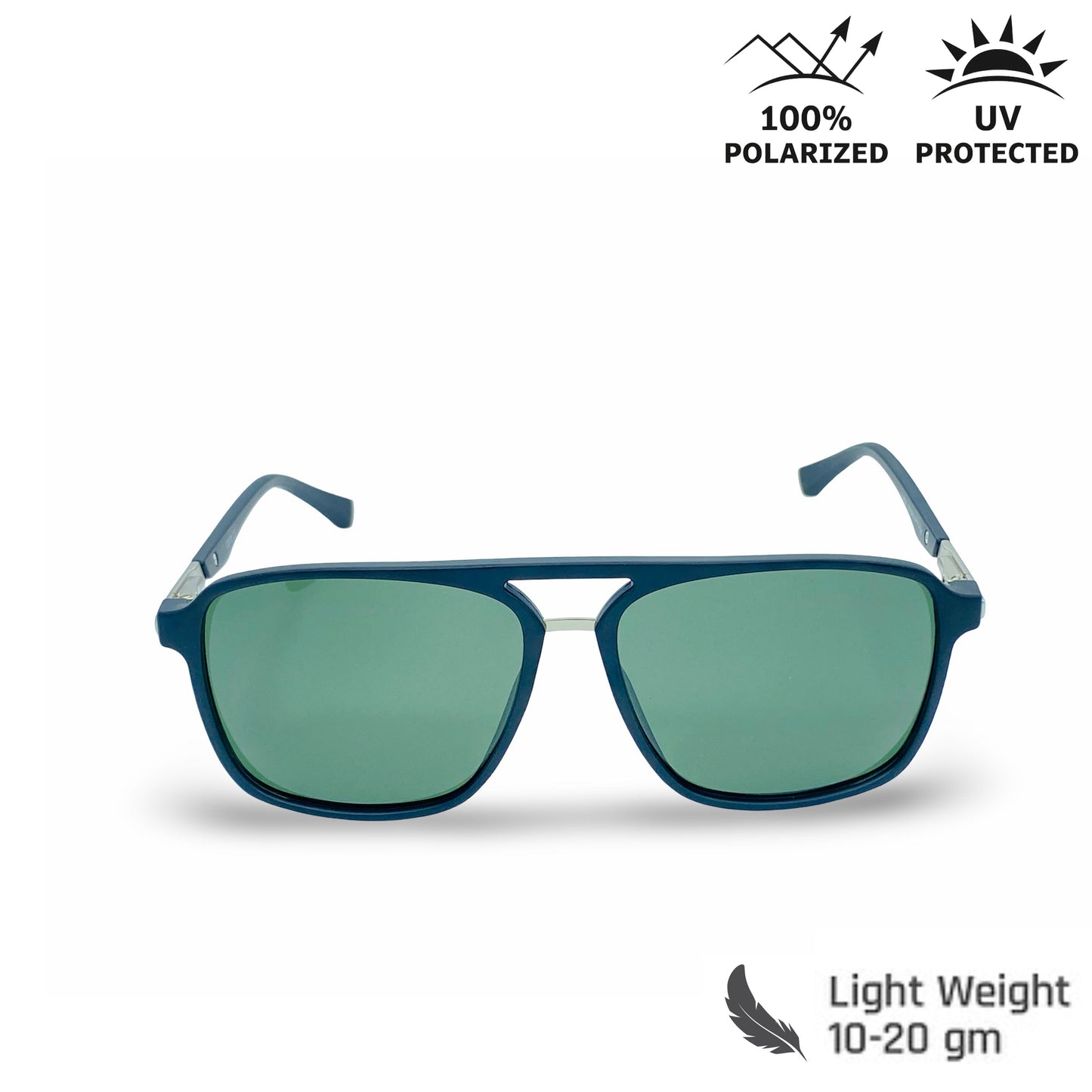 Lexus Unisex Double Bar Polarised Sunglasses Matt Black