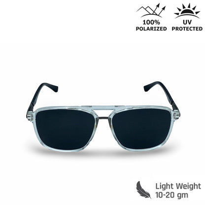 Lexus Unisex Double Bar Polarised Sunglasses Clear