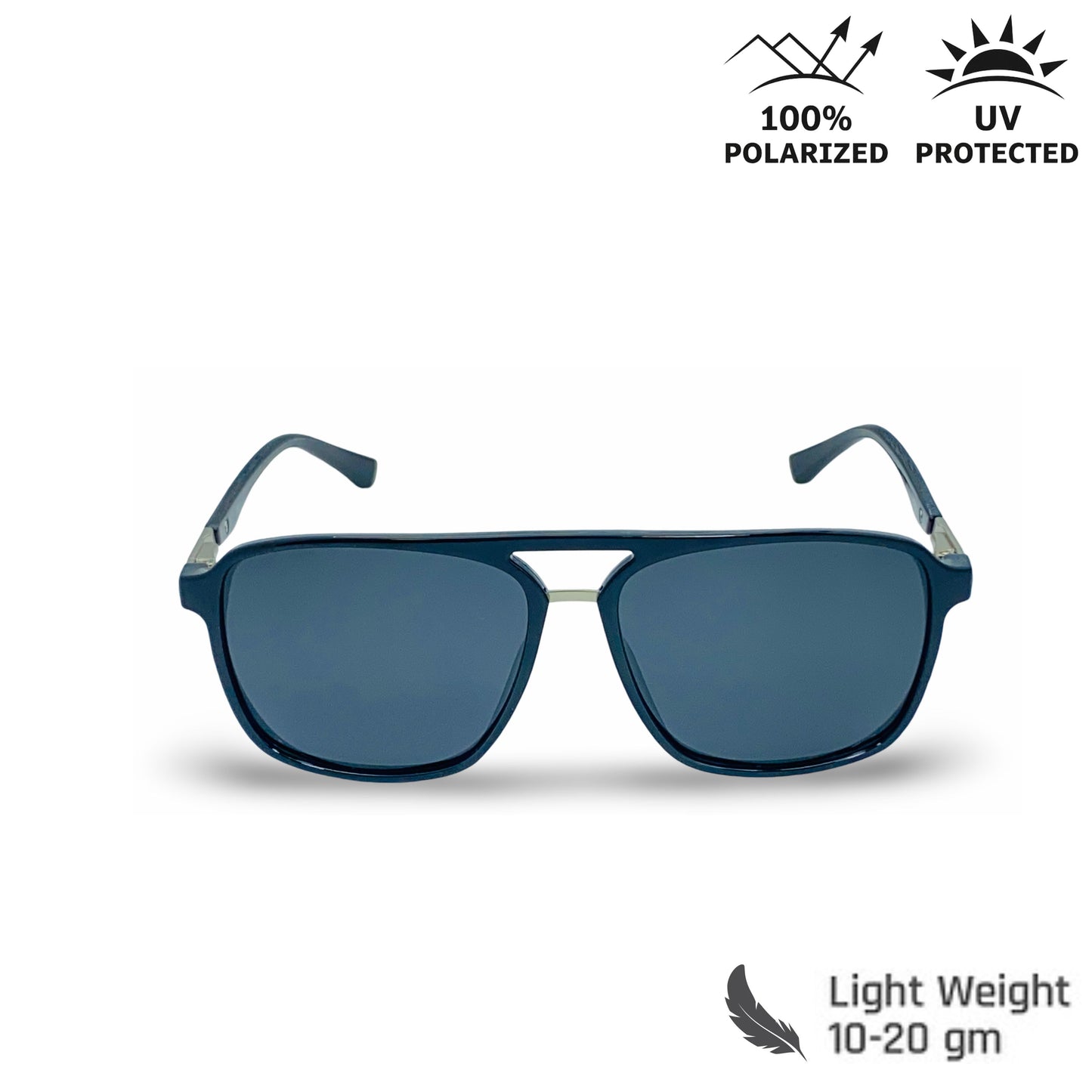 Lexus Unisex Double Bar Polarised Sunglasses Black