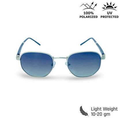 Lexus Hexagon Unisex Polarized Sunglasses Silver