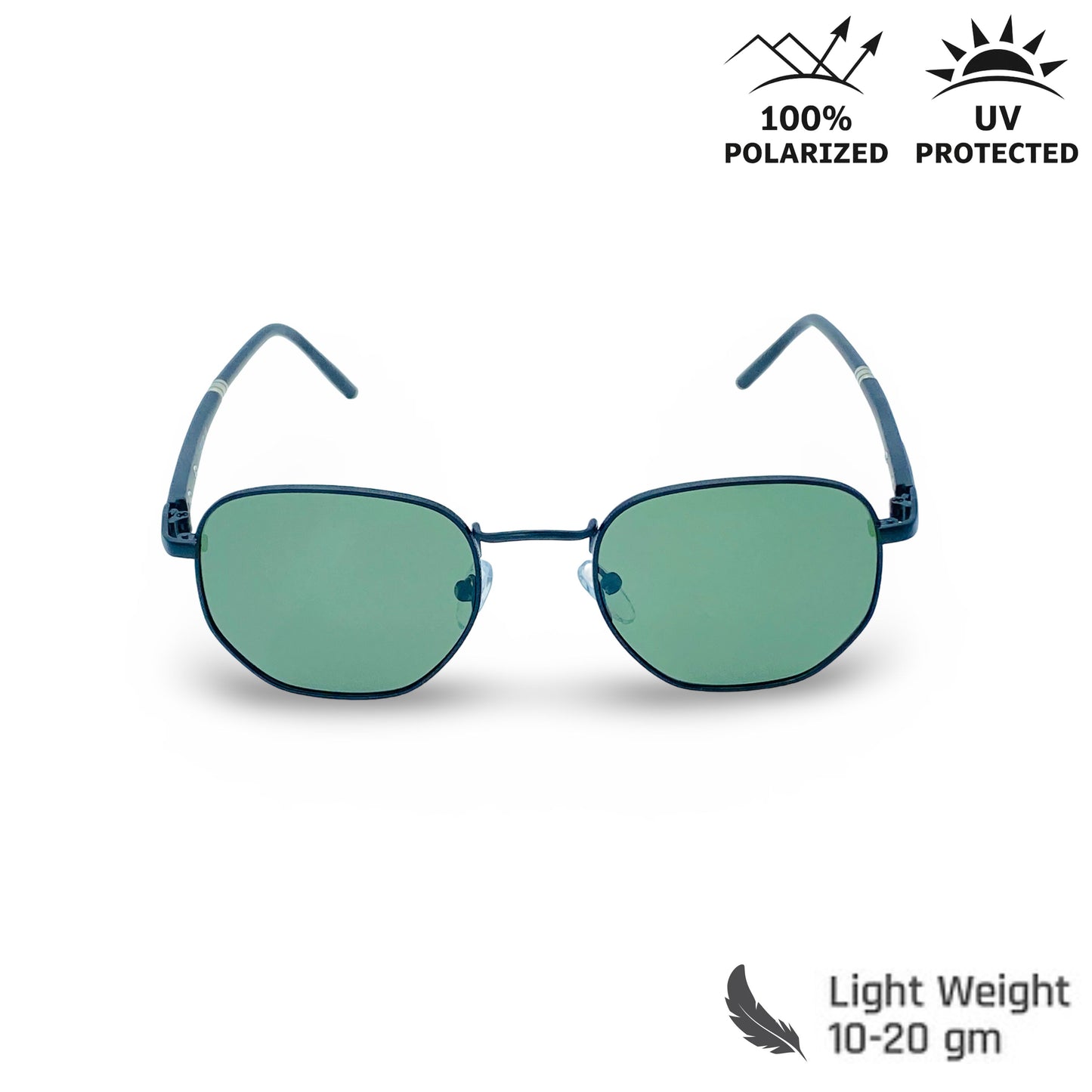 Lexus Hexagon Unisex Polarized Sunglasses Black