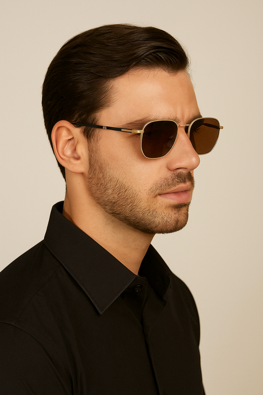 Lexus Hexagon Unisex Polarized Sunglasses Gold