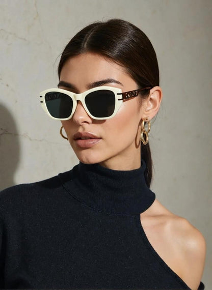 Lexus Ladies Cat Eye Sunglasses Cream