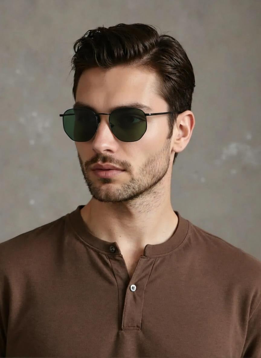 Lexus Hexagon Unisex Polarized Sunglasses Black