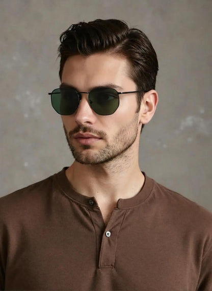 Lexus Hexagon Unisex Polarized Sunglasses Black