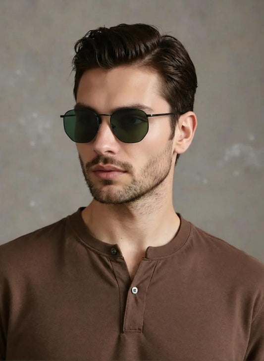 Lexus Hexagon Unisex Polarized Sunglasses Black