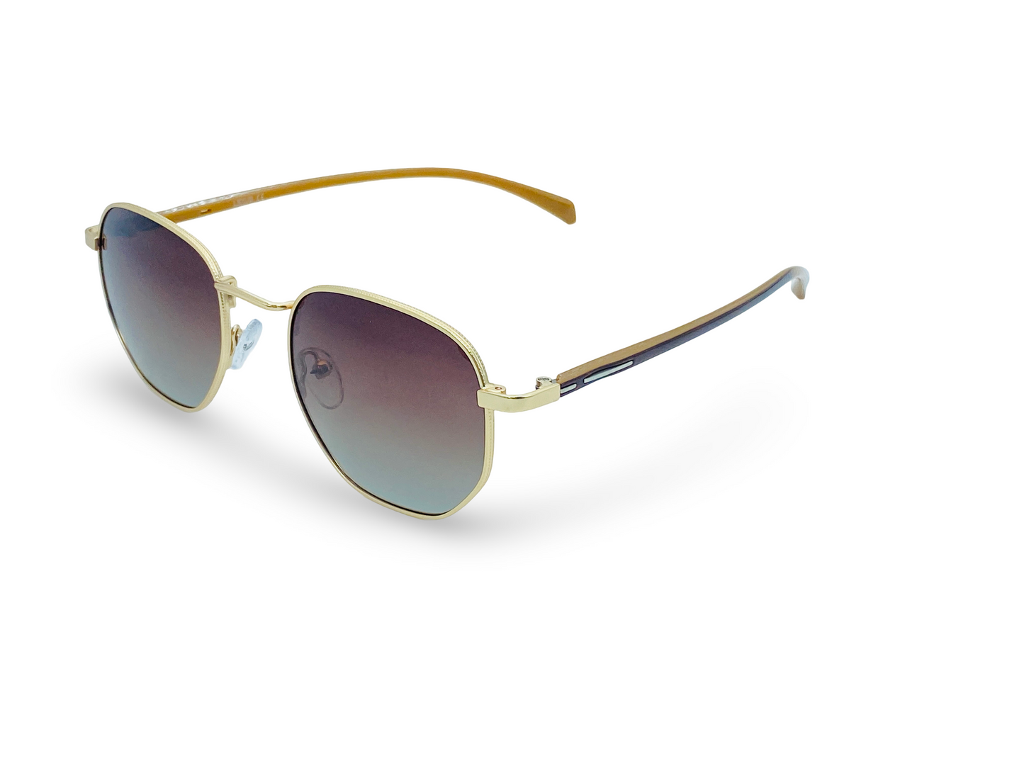 Lexus Polarised Hexagon Unisex Sunglasses Gold