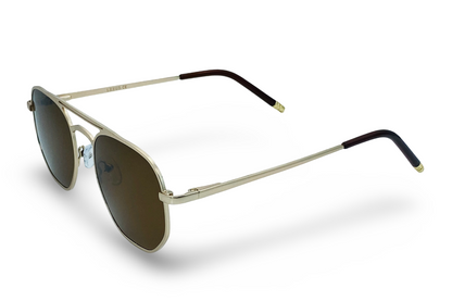 Lexus Polarized Double Bar Geometry Sunglasses Gold