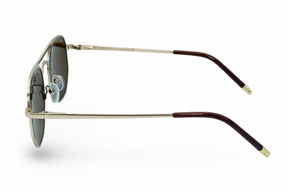 Lexus Polarized Double Bar Geometry Sunglasses Gold