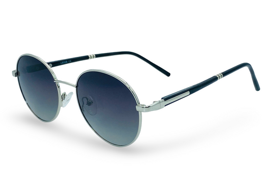 Lexus Unisex Round Polarised Sunglasses Silver