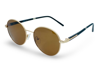 Lexus Unisex Round Polarised Sunglasses Gold