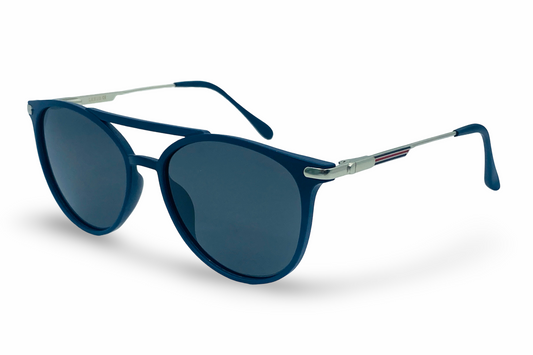 Lexus Unisex Double Bar  Polarised Sunglasses Matt Blue