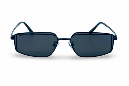 Lexus Metal Unisex Rectangle Sunglasses Black