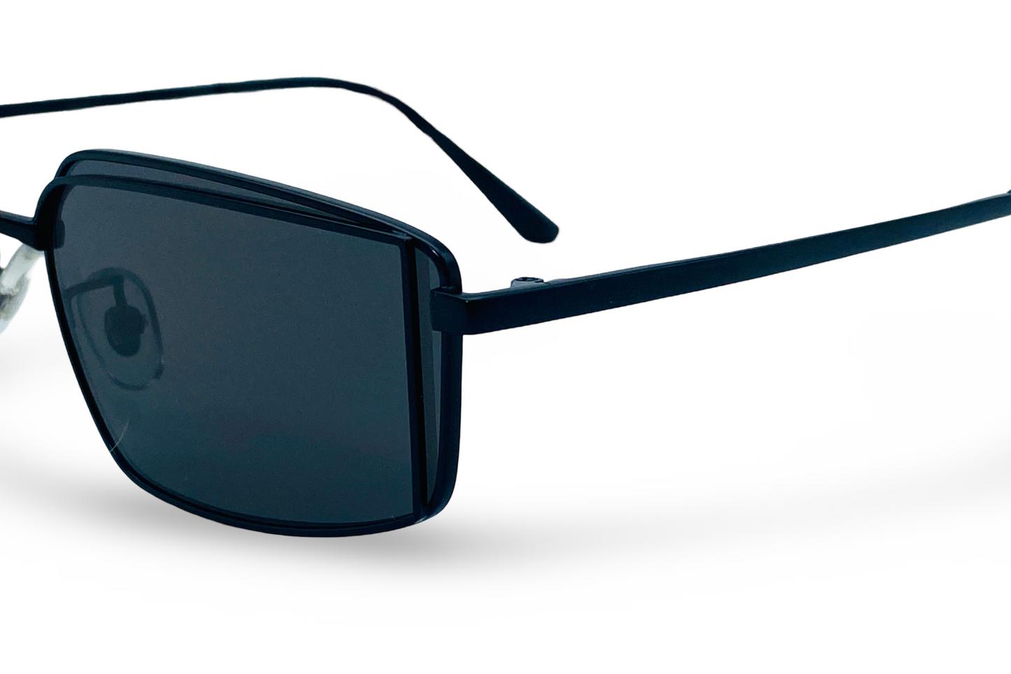 Lexus Metal Unisex Rectangle Sunglasses Black