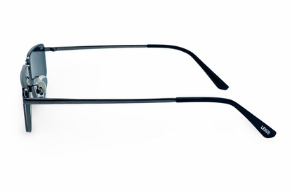 Lexus Metal Unisex Rectangle Sunglasses Gunmetal