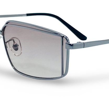 Lexus Metal Unisex Rectangle Sunglasses Silver