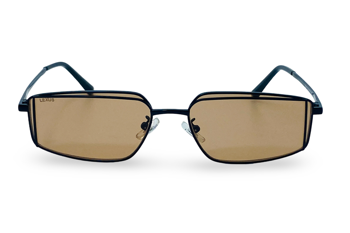 Lexus Metal Unisex Rectangle Sunglasses Black