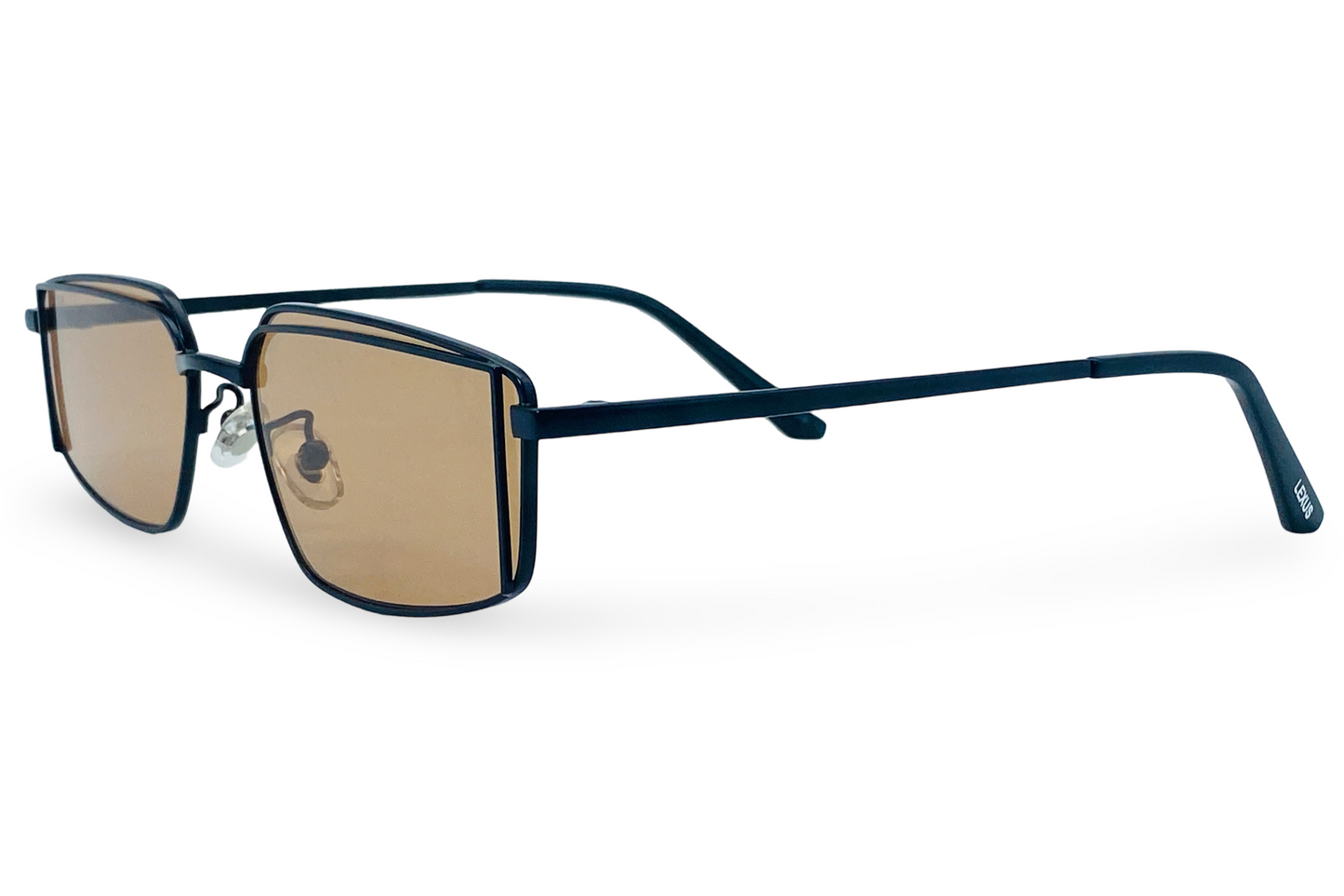 Lexus Metal Unisex Rectangle Sunglasses Black
