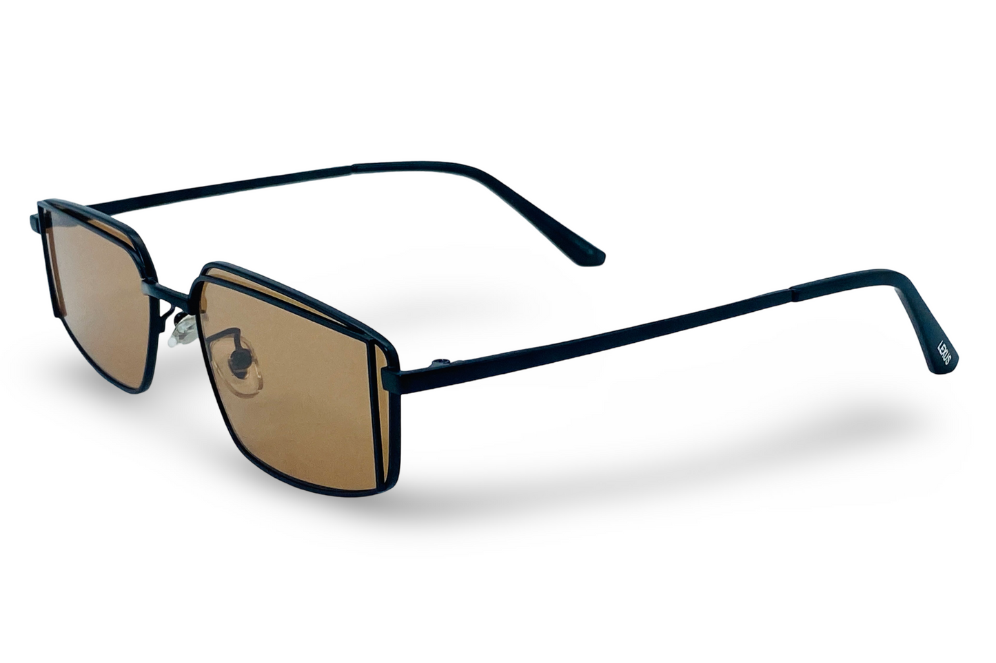 Lexus Metal Unisex Rectangle Sunglasses Black