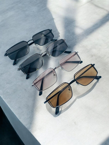 Lexus Metal Unisex Rectangle Sunglasses Silver