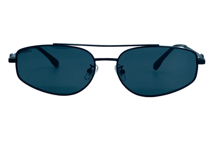 Lexus Metal Unisex Double Bar Sunglasses Black