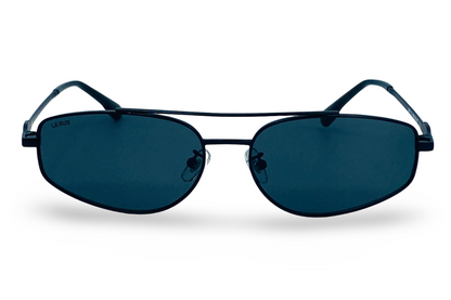 Lexus Metal Unisex Double Bar Sunglasses Black