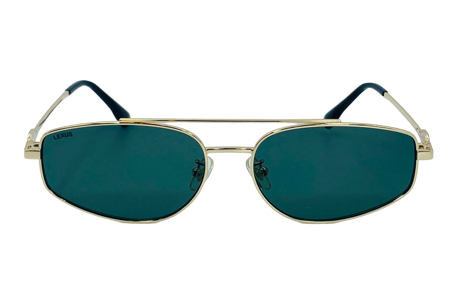 Lexus Metal Unisex Double Bar Sunglasses Gold