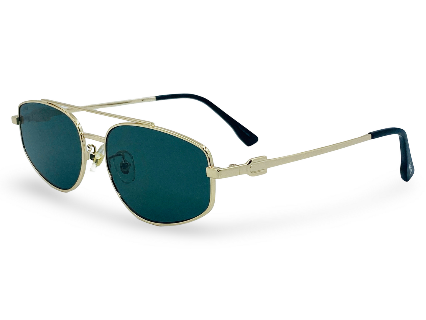 Lexus Metal Unisex Double Bar Sunglasses Gold